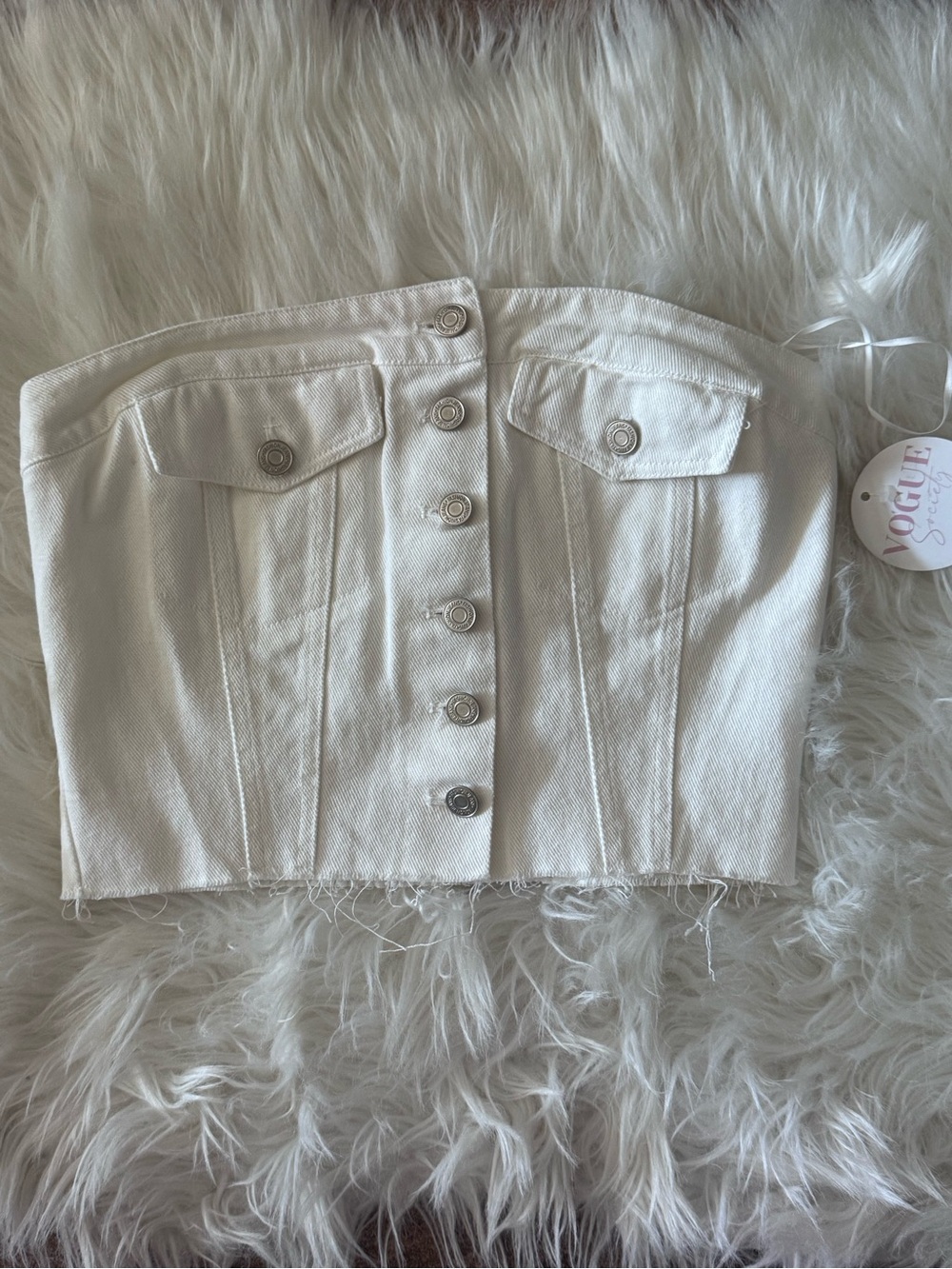Kaylor Denim Corset Top — Cream Medium